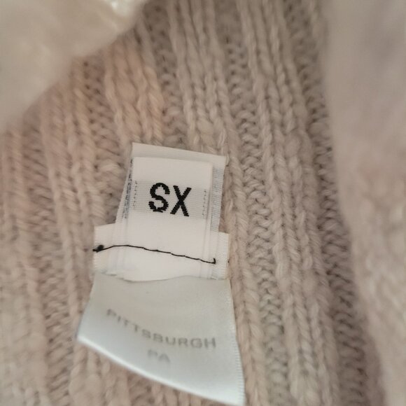 Barbara Wells Studio Womens Ribbed High Neck Sweater - Beige Size M 100% Cashmer - Picture 7 of 8